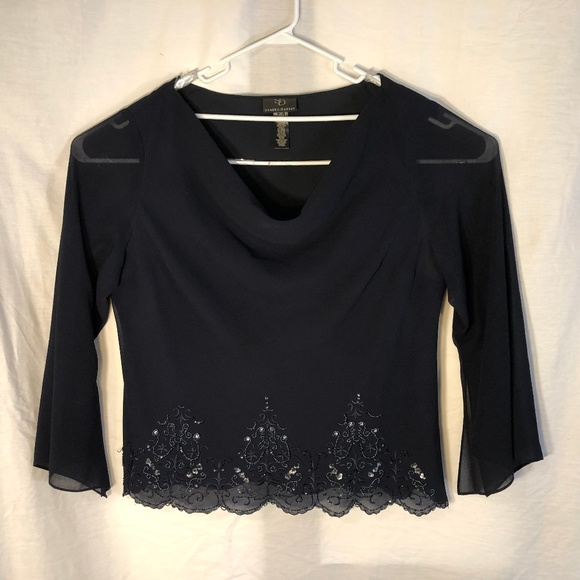 Sandra Darren Tops - Sandra Darren Plus Size 26W Blouse Navy Blue 1422
